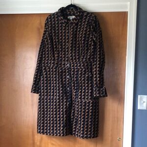 Boden Navy and Tan Patterned Corduroy Dress